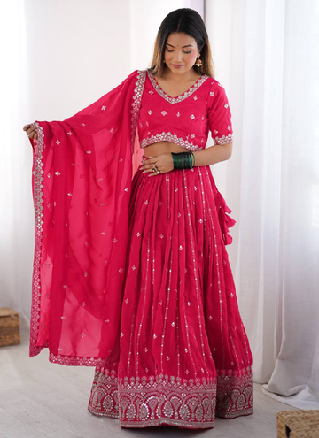 Ravishing Rani Shimmer silk Festive and Party wear lehenga choli